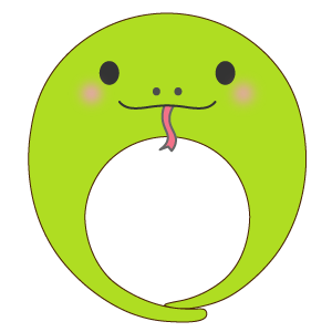 緑色のへびの被り物（丸顔用・サムネイル）