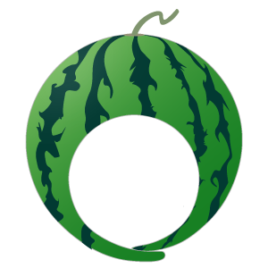 スイカの被り物（丸顔用・サムネイル）