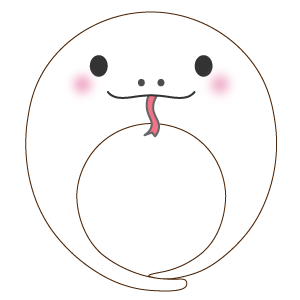 白い蛇の被り物（丸顔用・サムネイル）