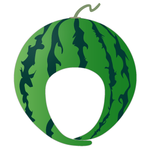 スイカの被り物（面長用・サムネ）