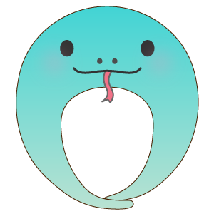 青い蛇の被り物（面長顔用・サムネ）