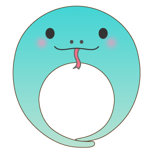 青い蛇の被り物（丸顔用・サムネイル）