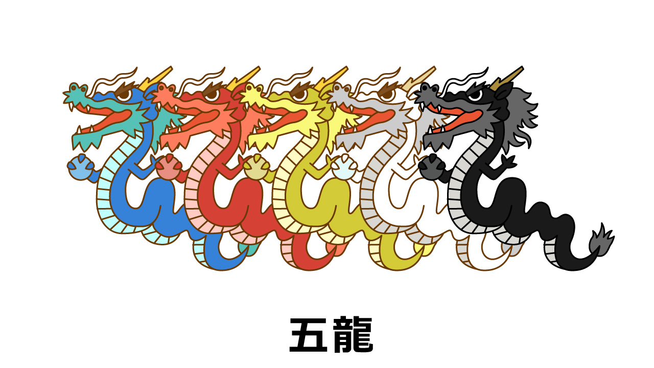 五龍の被り物イラスト（アイキャッチ）