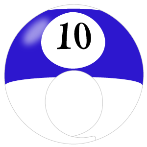 ビリヤード10番ボールの被り物（正面・サムネイル）