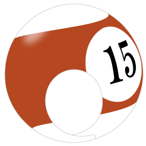ビリヤード15番ボールの被り物（斜め・サムネイル）