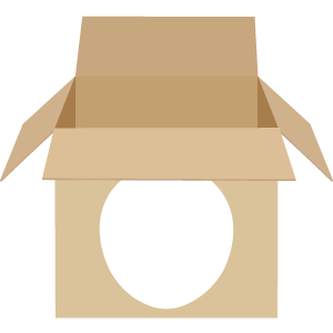 段ボール箱の被り物（面長顔用・サムネイル）