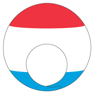 ルクセンブルグ国旗の被り物（丸顔用・サムネ）