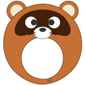 色違いタヌキの被り物（丸顔用・サムネ）