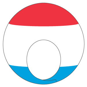 ルクセンブルグ国旗の被り物（面長顔用・サムネ）