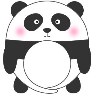 ジャイアントパンダ（全身）の被り物（丸顔用）