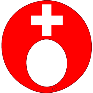 スイス国旗の被り物（面長顔用・サムネ）