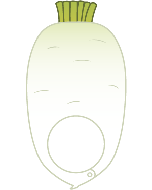 大根の被り物（丸顔用・サムネ）