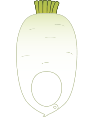 大根の被り物（面長顔用・サムネ）