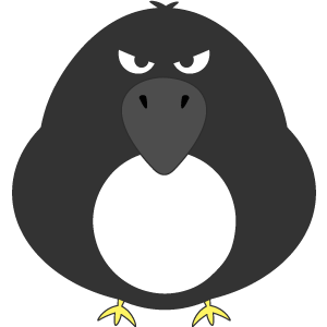 仁王立ちのカラスの被り物（丸顔用・サムネイル）