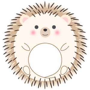 ハリネズミの被り物（丸顔用・サムネイル）