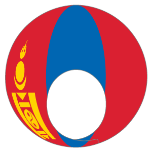 モンゴル国旗の被り物（面長顔用・サムネ）