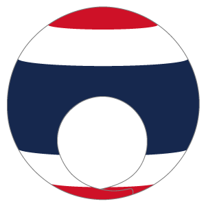 タイ国旗の被り物（丸顔用・サムネ）