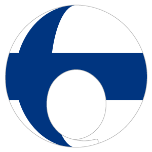 フィンランド国旗の被り物（面長顔用・サムネ）