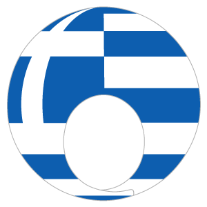 ギリシャ国旗の被り物（面長顔用・サムネイル）