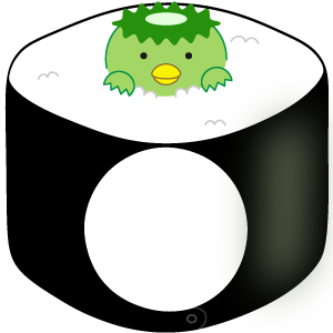 かっぱ（河童）巻きの被り物（丸顔用・サムネ）