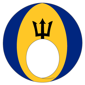 バルバドス国旗の被り物（面長顔用・サムネイル）