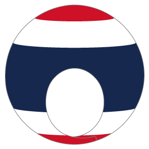 タイ国旗の被り物（面長顔用・サムネ）