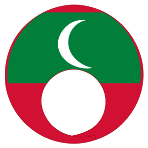 モルディブ国旗の被り物（丸顔用・サムネ）