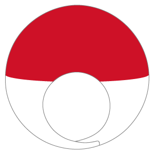 モナコ国旗の被り物（丸顔用・サムネイル）