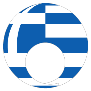 ギリシャ国旗の被り物（丸顔用・サムネイル）