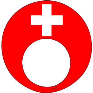 スイス国旗の被り物（丸顔用・サムネ）