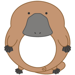 カモノハシの被り物（丸顔用・サムネ）