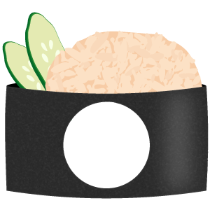 ツナサラダ軍艦巻きの被り物（丸顔用・サムネ）