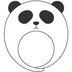 不機嫌なパンダの被り物（丸顔用・サムネ）