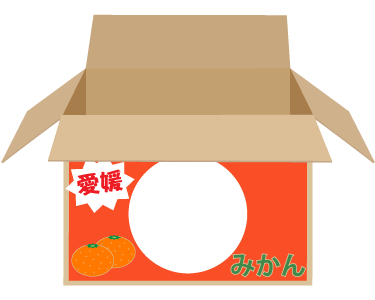 みかんの段ボール箱の被り物（丸顔用・サムネイル）