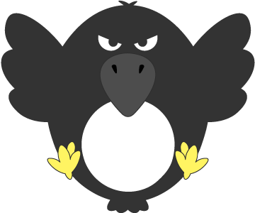 羽ばたくカラスの被り物（丸顔用・サムネイル）