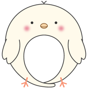 白いヒヨコの被り物（面長顔用・サムネ）