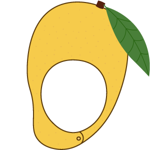 イエローマンゴーの被り物（面長顔用・サムネイル）
