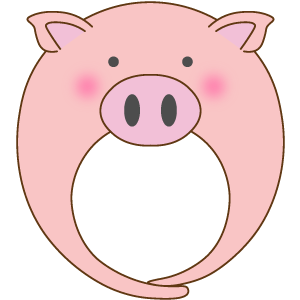 ブタの被り物（丸顔用・サムネイル）