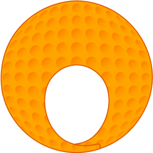 橙色ゴルフボールの被り物（面長顔用・サムネ）