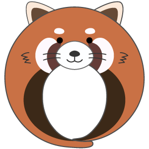 レッサーパンダの被り物（面長顔用・サムネ）