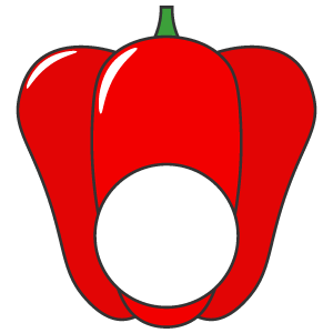 赤ピーマンの被り物（丸顔用・サムネ）