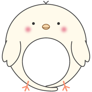 白いヒヨコの被り物（丸顔用・サムネ）