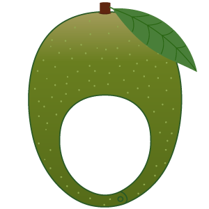 グリーンマンゴーの被り物（面長顔用・サムネイル）