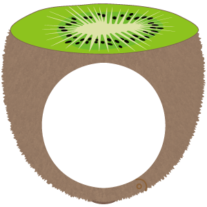 半分に切られたキウイの被り物（丸顔用・サムネ）