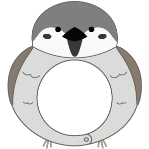 白いスズメの被り物（丸顔用・サムネイル）