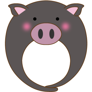 黒ブタの被り物（丸顔用・サムネイル）