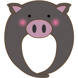 黒ブタの被り物（面長顔用・サムネ）