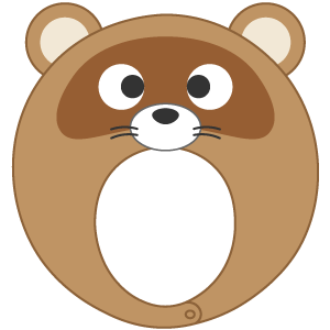 たぬきの被り物（面長顔用・サムネ）