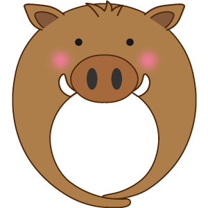 イノシシの被り物（丸顔用・サムネイル）