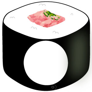 ねぎトロ巻きの被り物 （丸顔用・サムネイル）